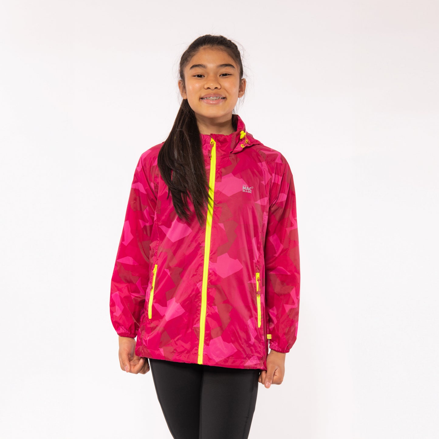Origin Mini Packable Waterproof Kids Jacket - Pink Camo