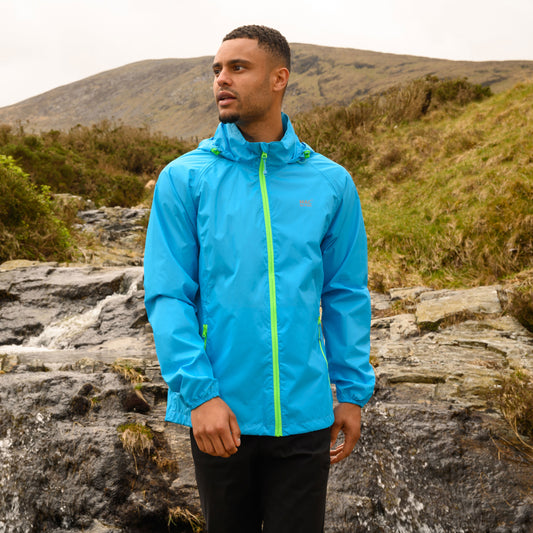 Origin Packable Waterproof Jacket - Neon Blue