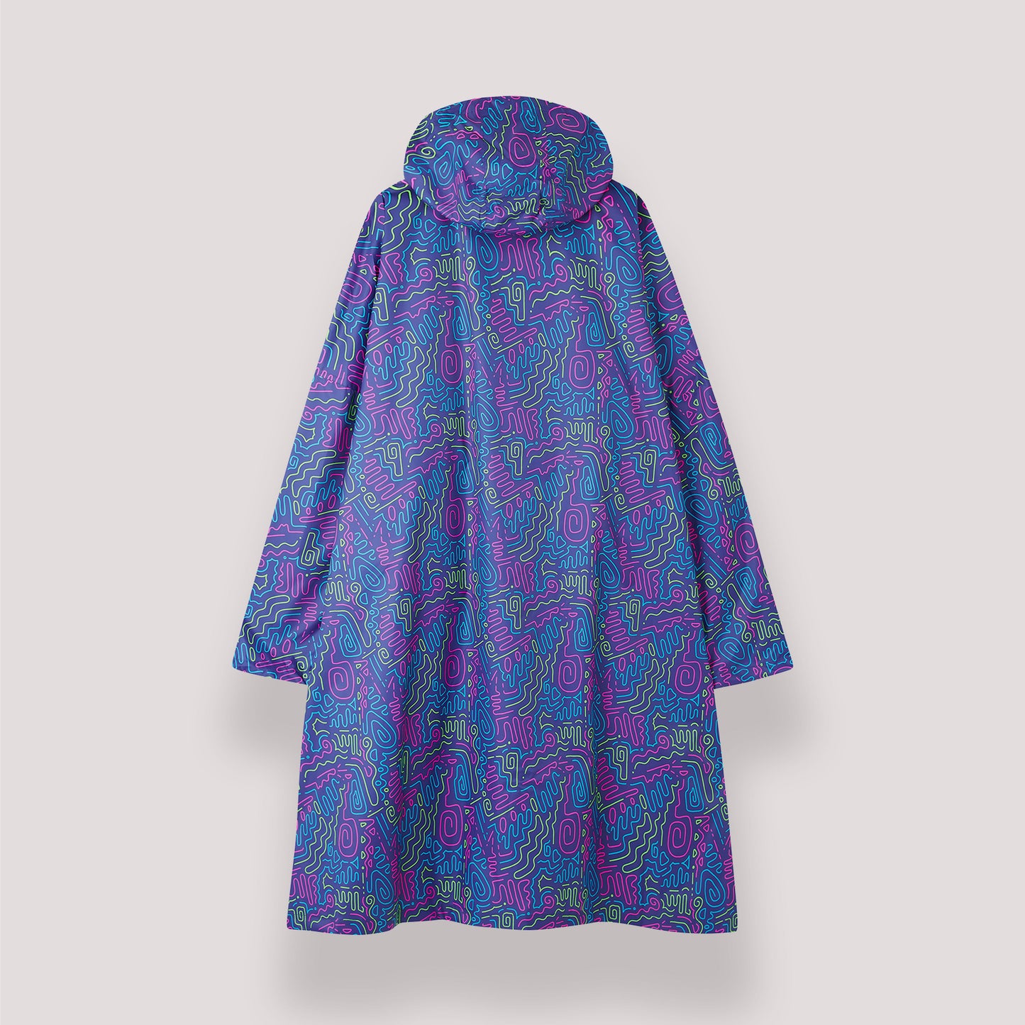 Poncho  Packable Waterproof Cape - Neon Jazz