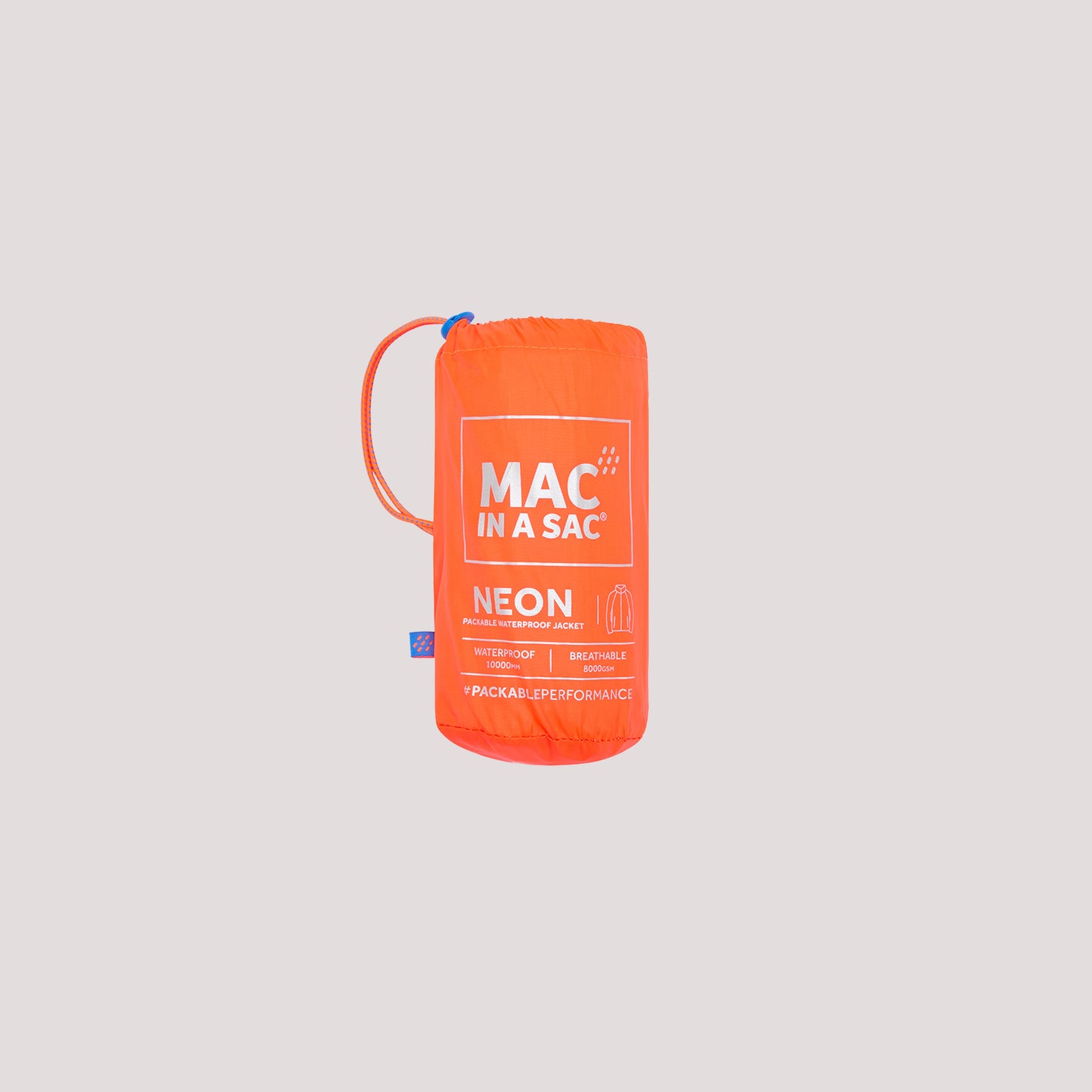 Origin Packable Waterproof Jacket - Neon Orange Tonal Zip