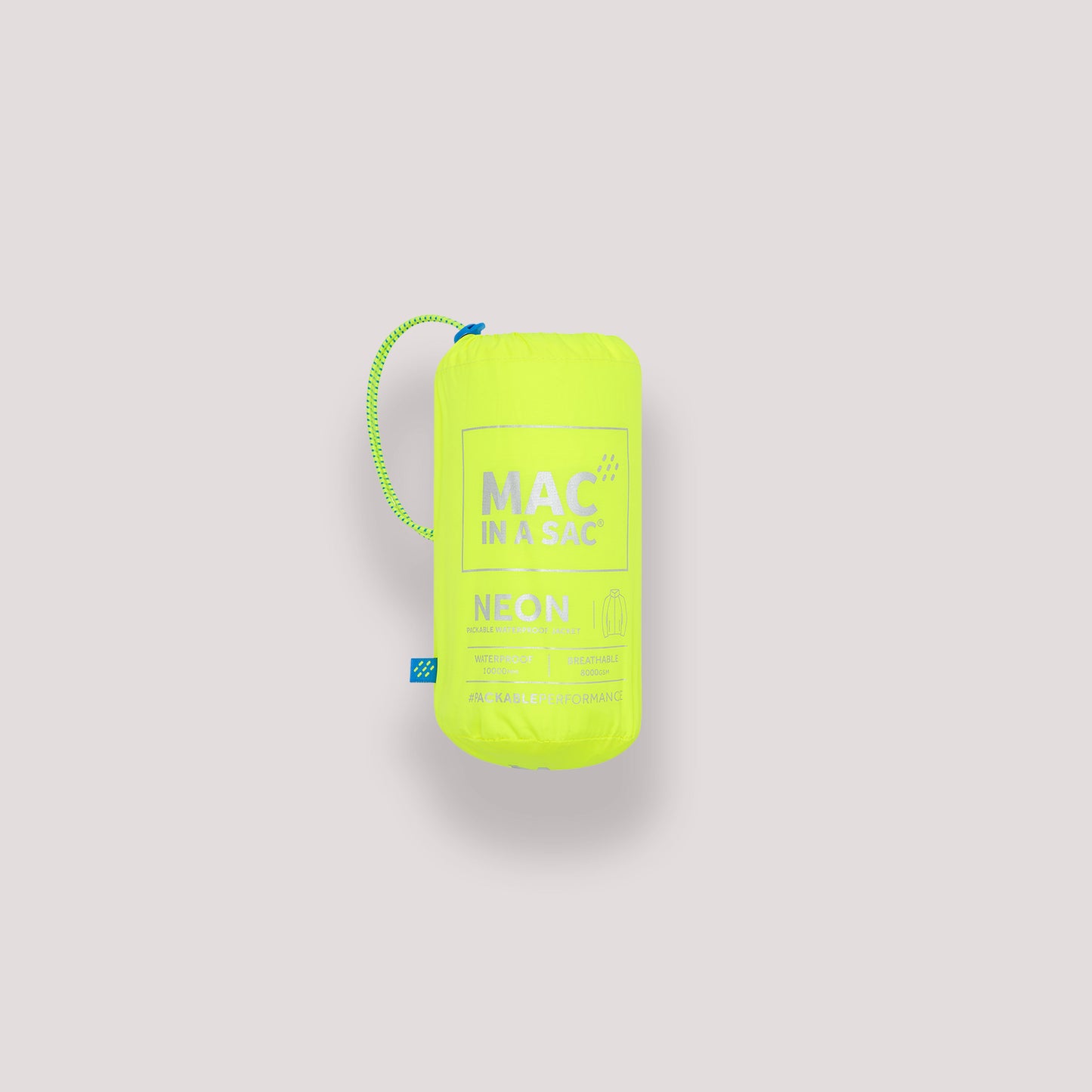 Origin Packable Waterproof Jacket - Neon Yellow Tonal Zip