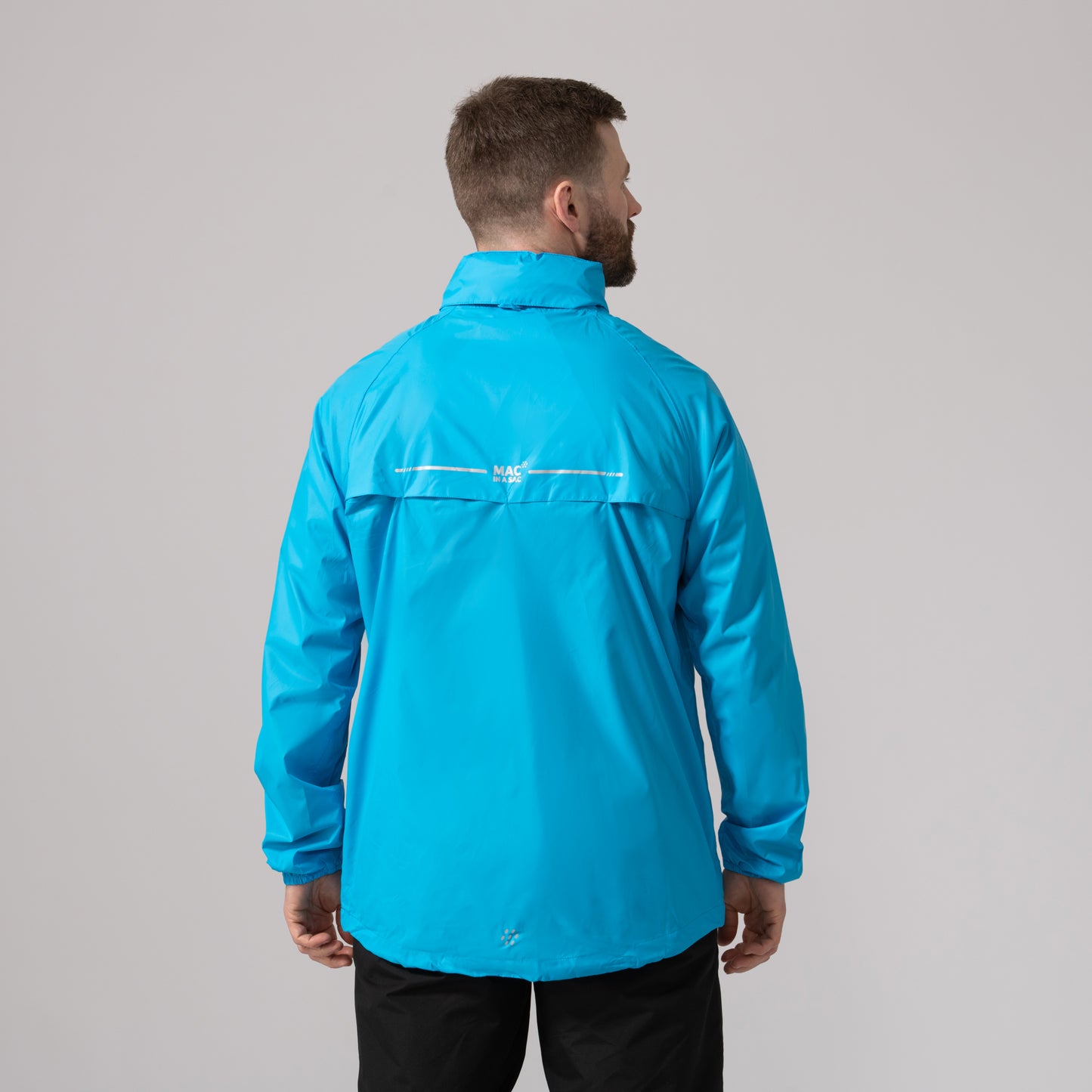 Origin Packable Waterproof Jacket - Neon Blue Tonal Zip