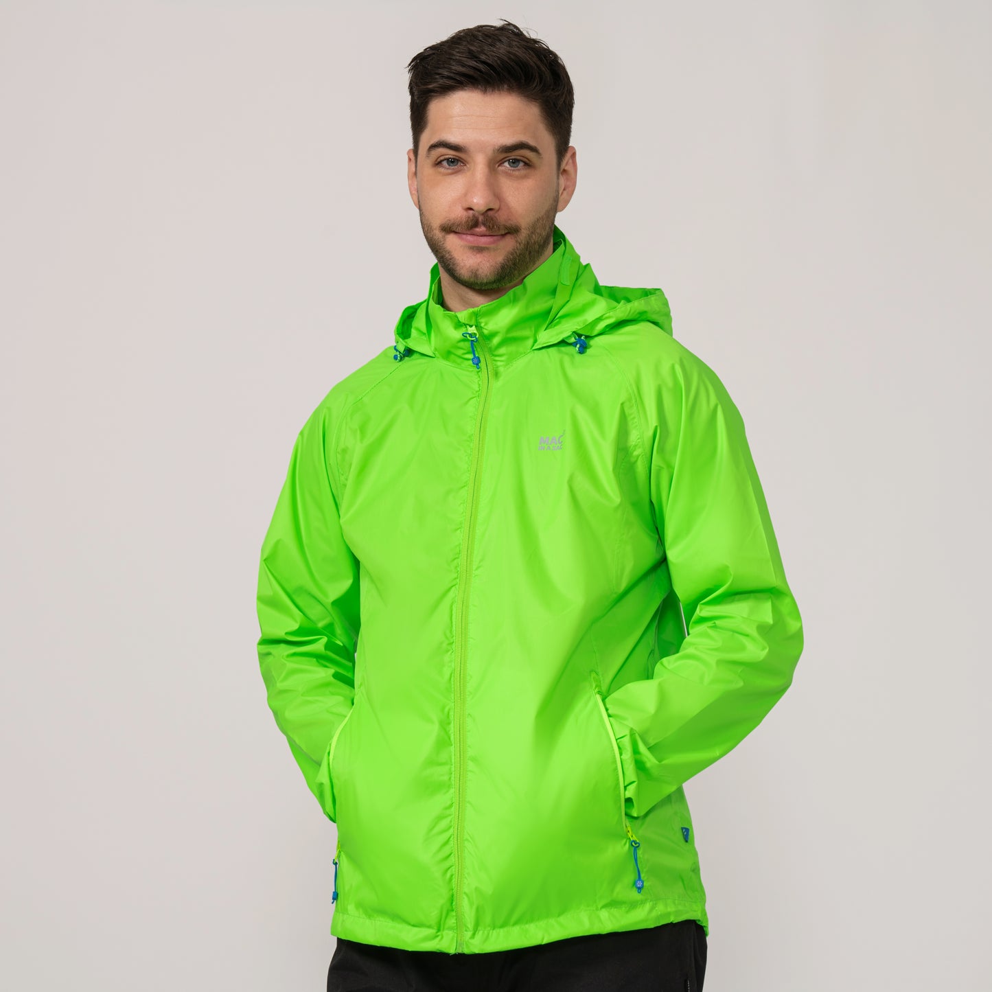 Origin Packable Waterproof Jacket - Neon Green Tonal Zip