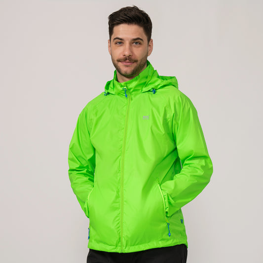 Origin Packable Waterproof Jacket - Neon Green Tonal Zip