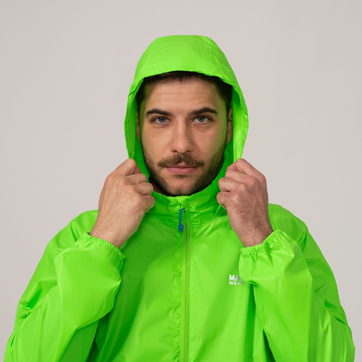 Origin Packable Waterproof Jacket - Neon Green Tonal Zip