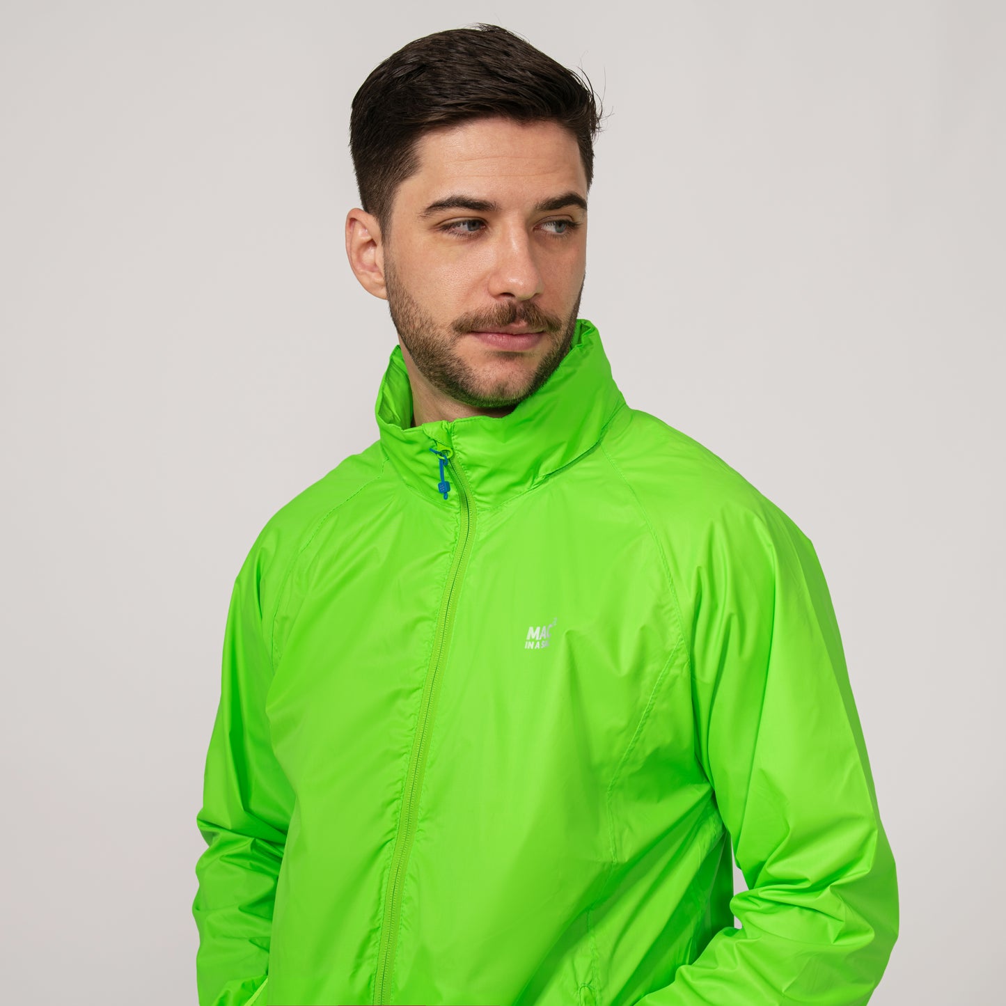 Origin Packable Waterproof Jacket - Neon Green Tonal Zip