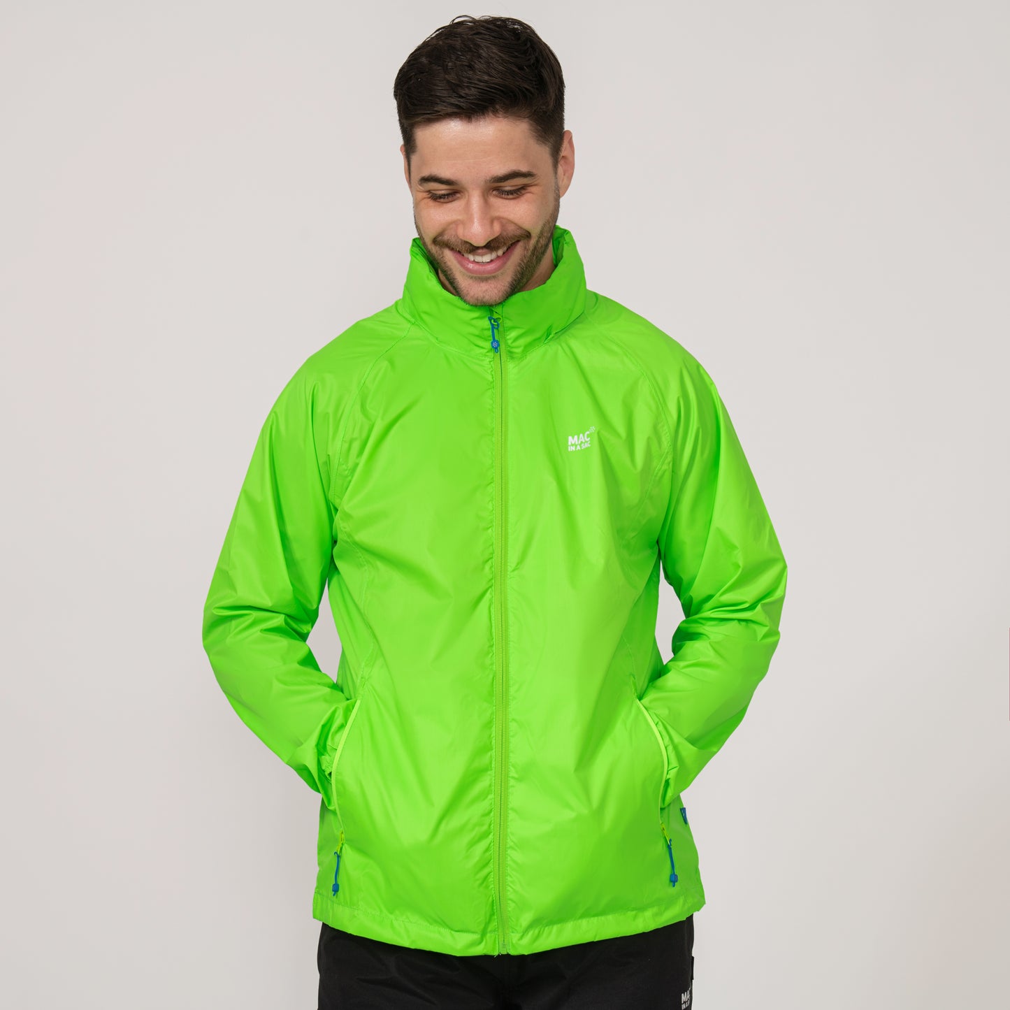 Origin Packable Waterproof Jacket - Neon Green Tonal Zip