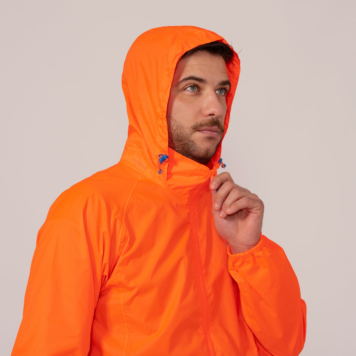 Origin Packable Waterproof Jacket - Neon Orange Tonal Zip