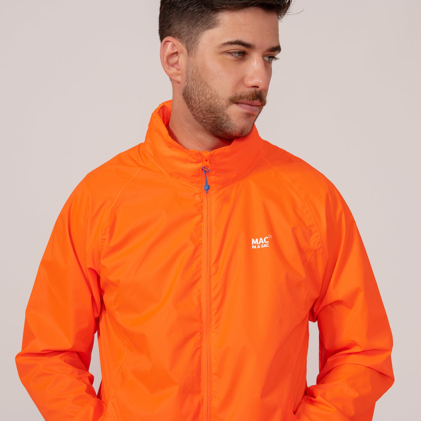 Origin Packable Waterproof Jacket - Neon Orange Tonal Zip