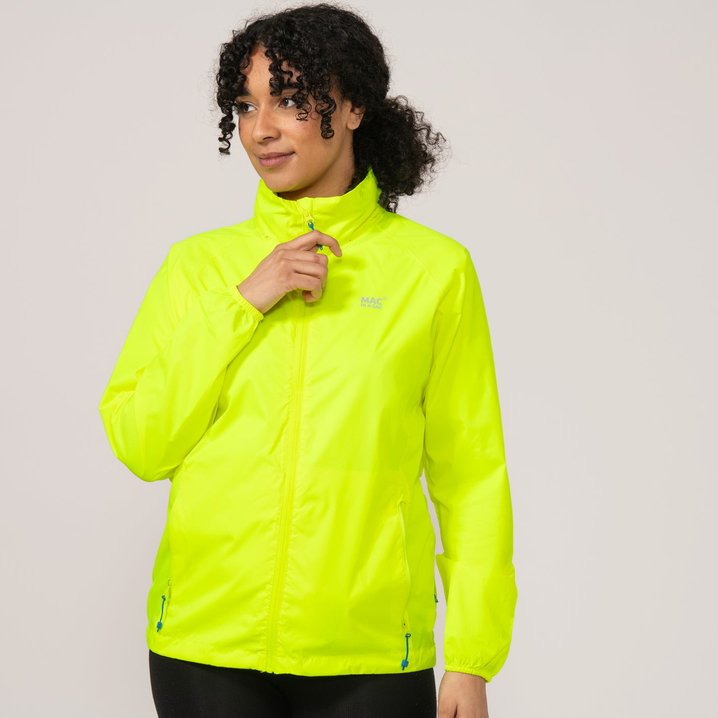 Origin Packable Waterproof Jacket - Neon Yellow Tonal Zip
