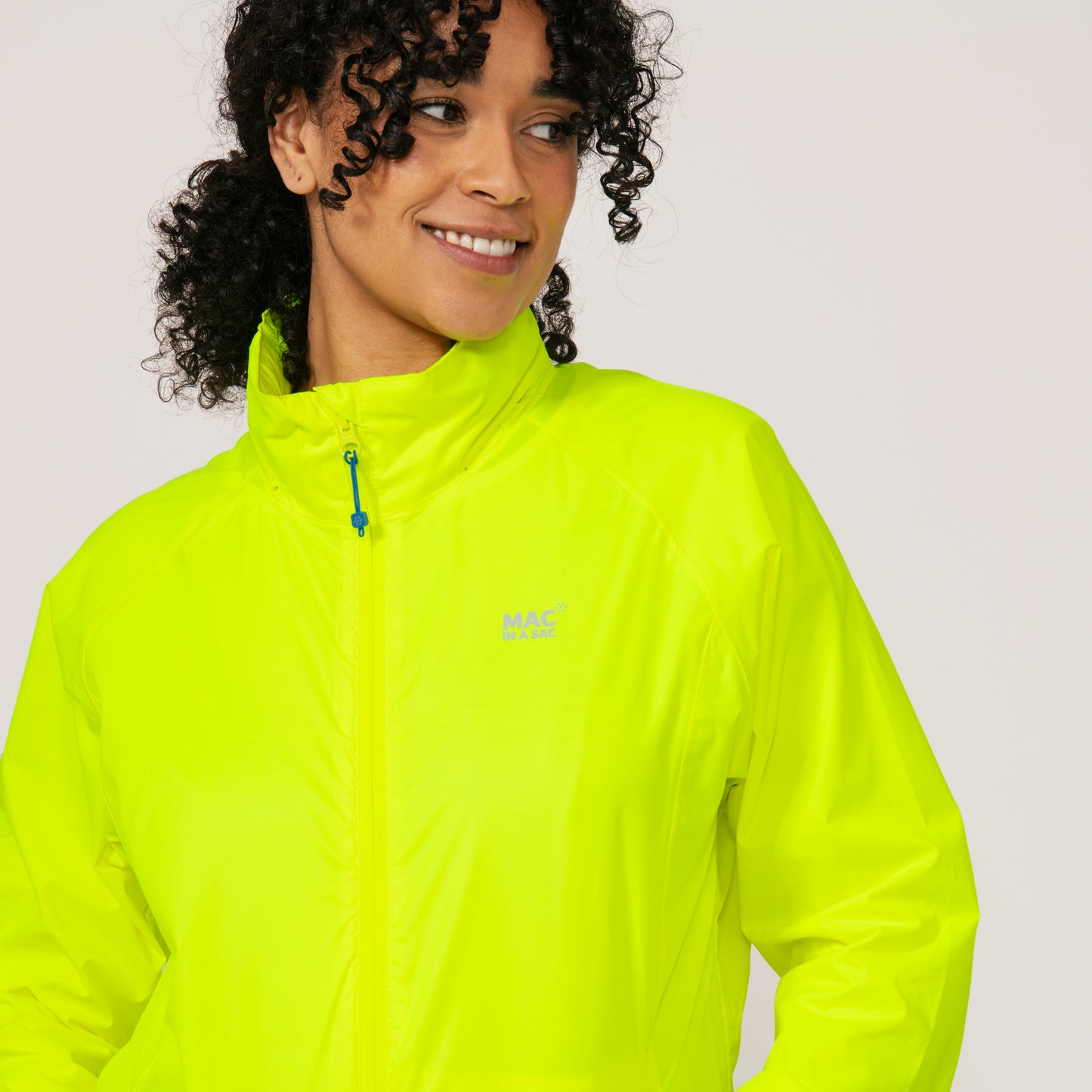 Origin Packable Waterproof Jacket - Neon Yellow Tonal Zip