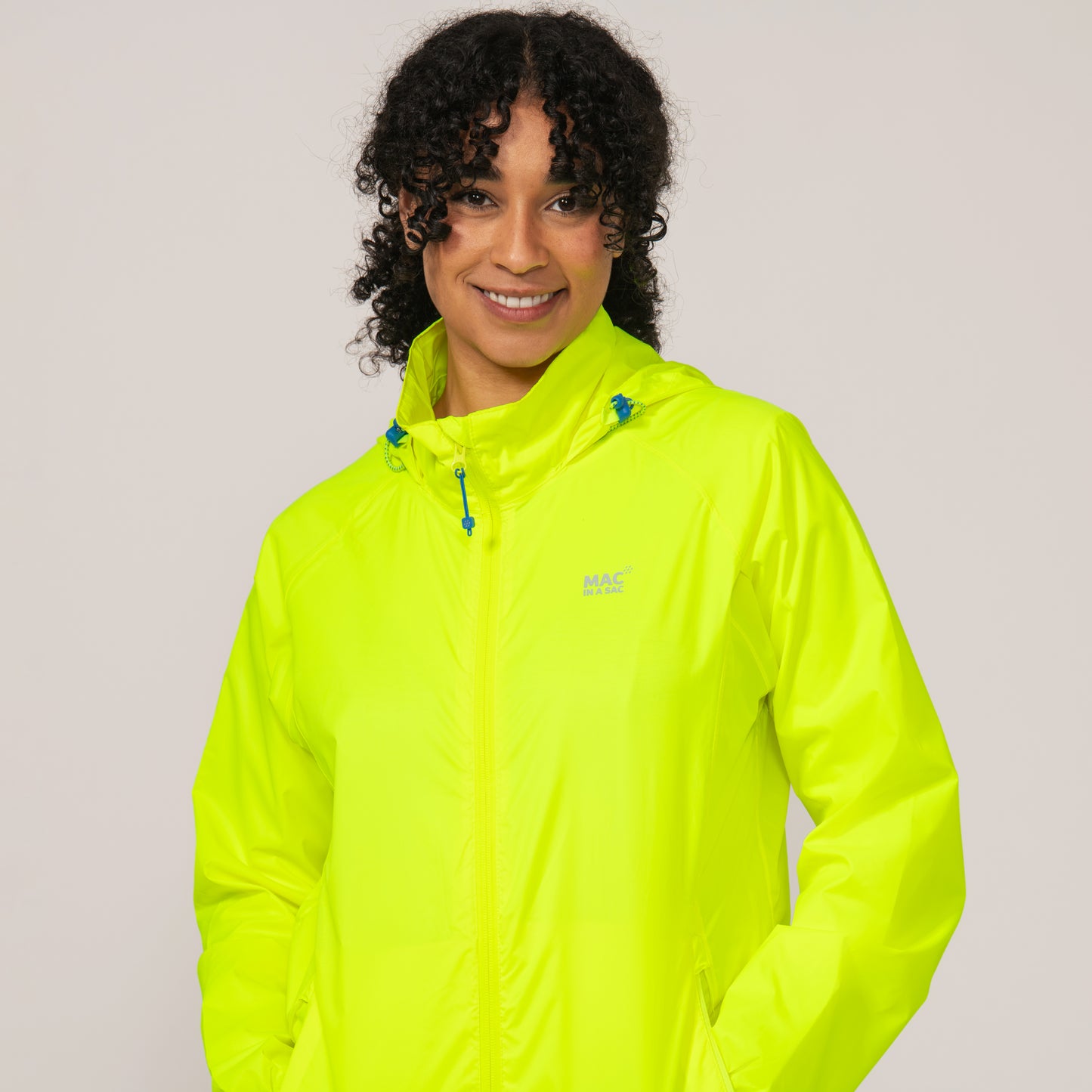 Origin Packable Waterproof Jacket - Neon Yellow Tonal Zip