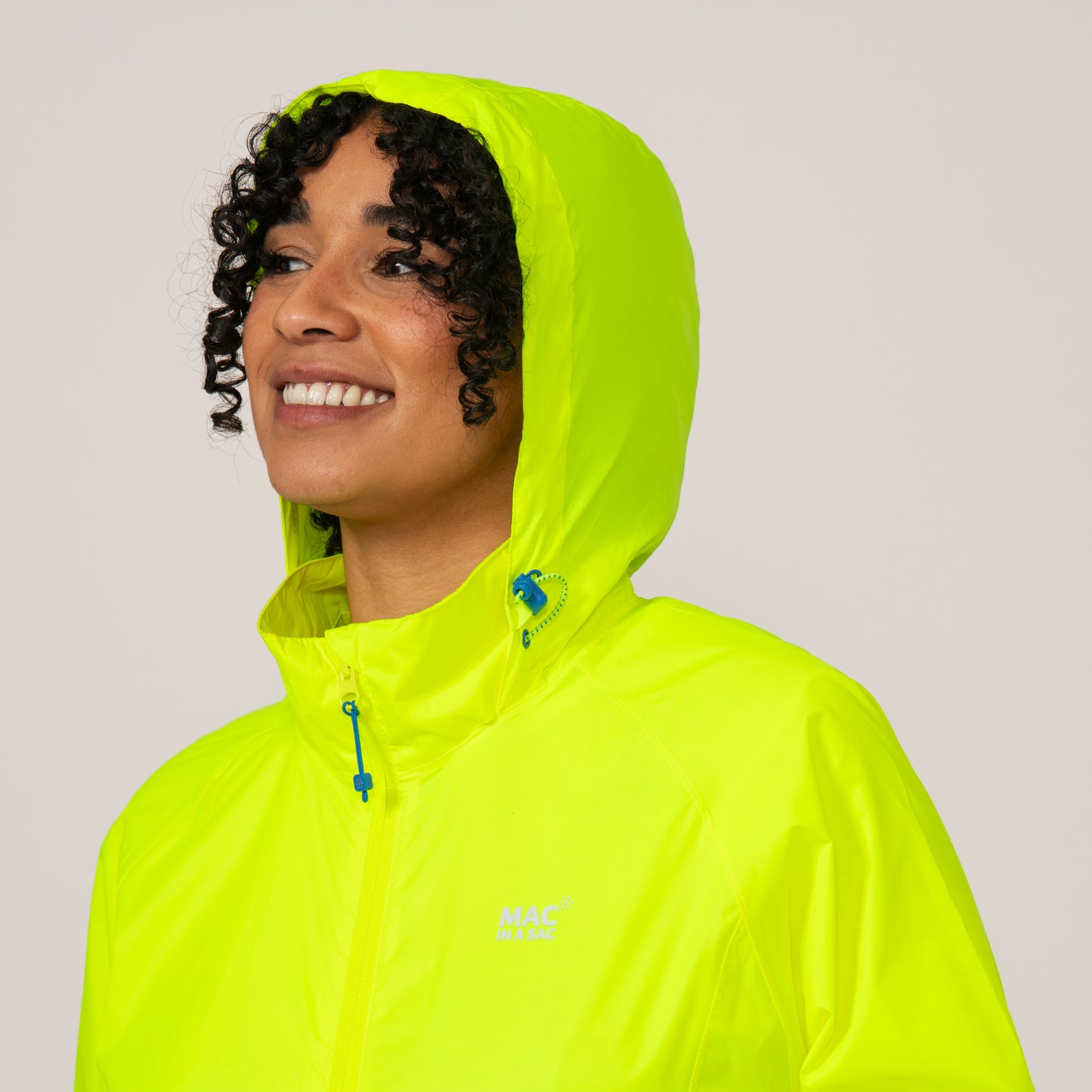 Origin Packable Waterproof Jacket - Neon Yellow Tonal Zip