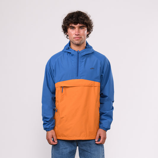 Nomad - Waterproof Half-Zip Jacket - Blue Burnt Orange