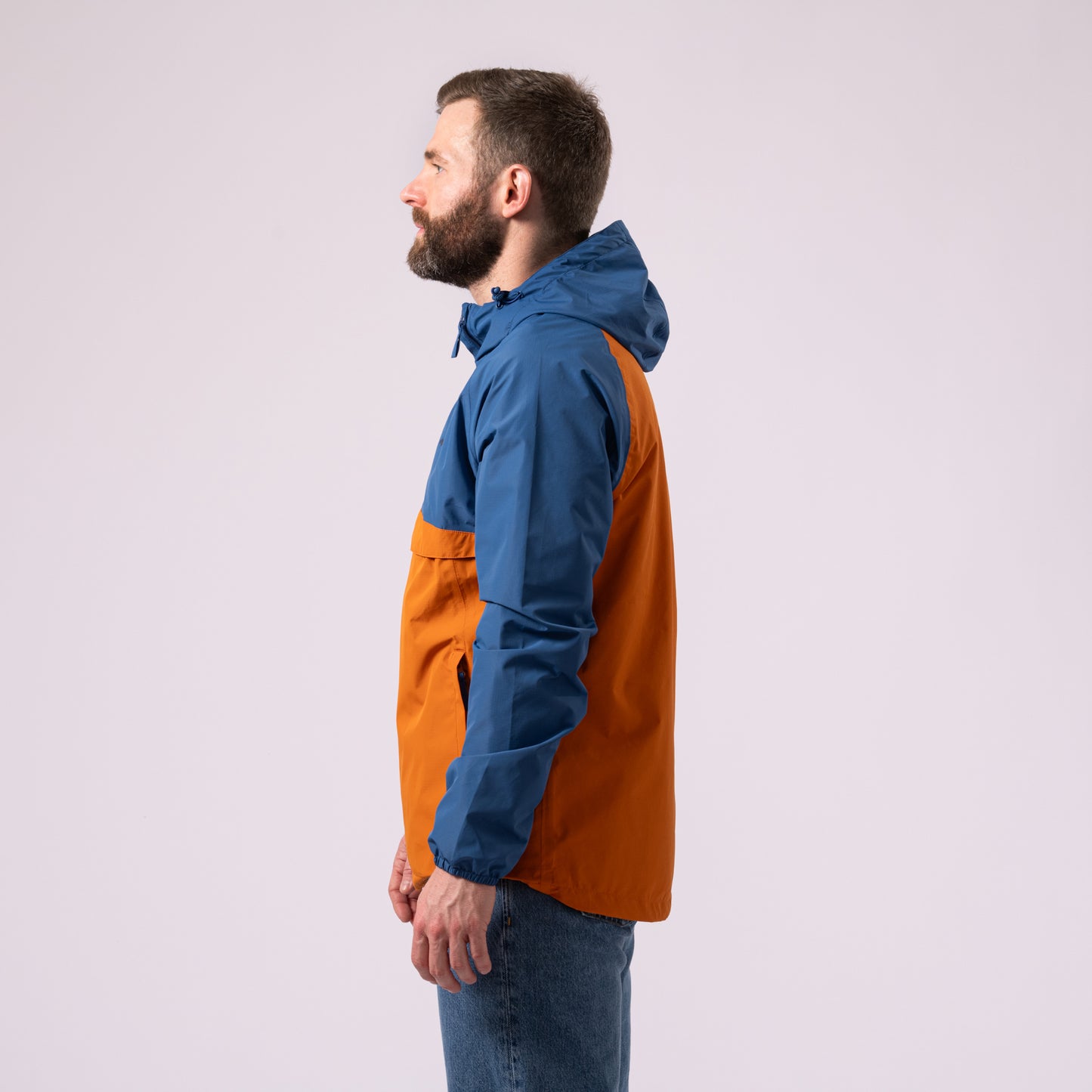 Nomad - Waterproof Half-Zip Jacket - Blue Burnt Orange