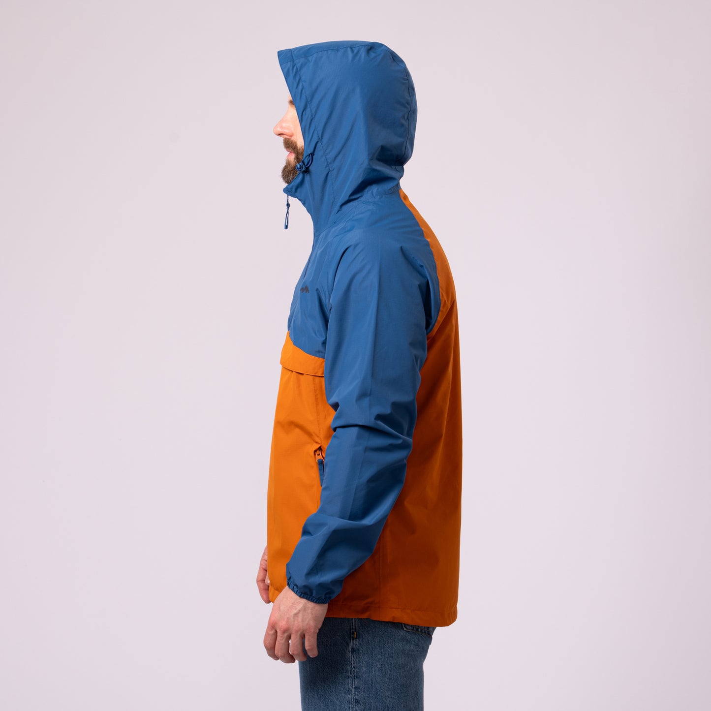 Nomad - Waterproof Half-Zip Jacket - Blue Burnt Orange