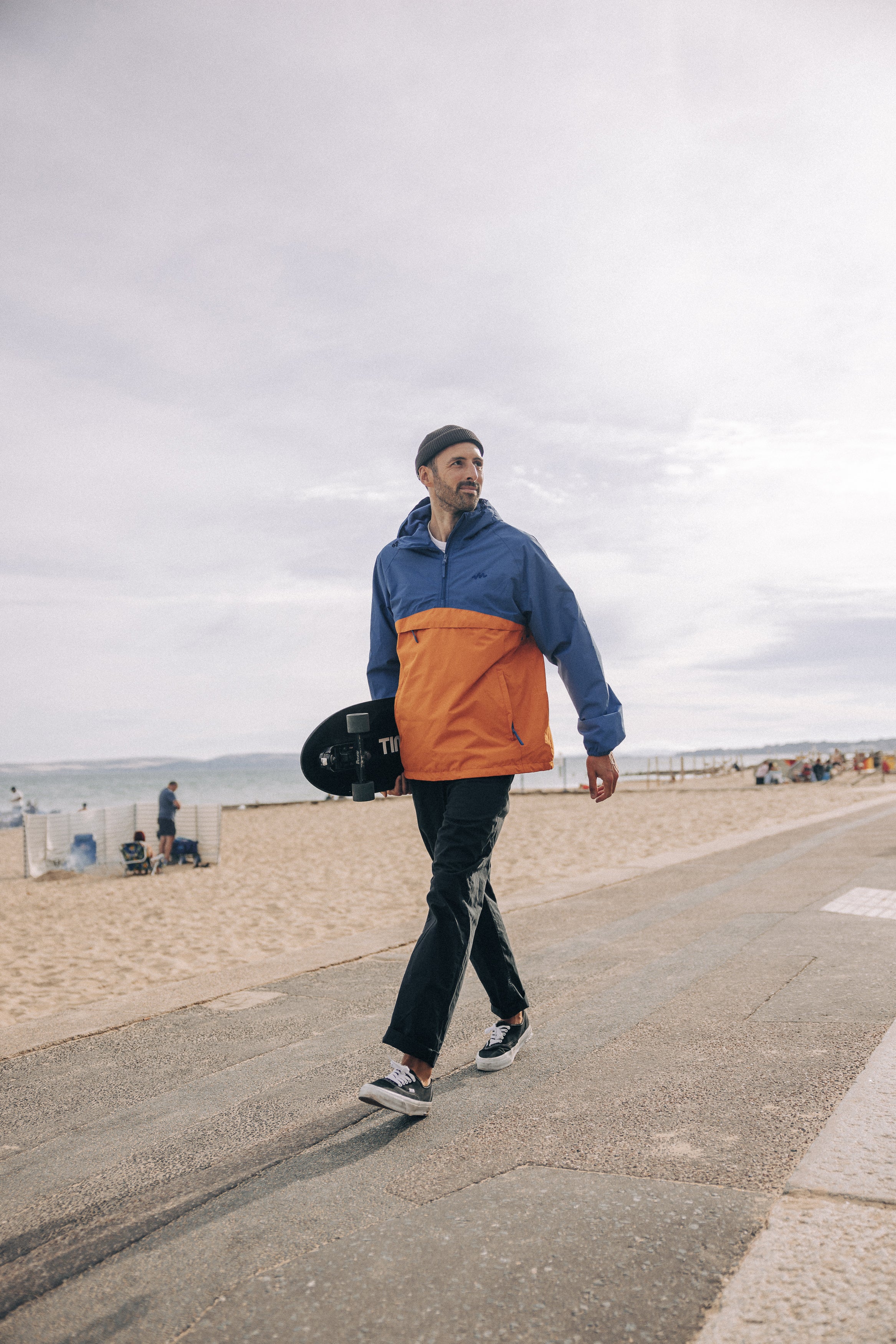 Nomad - Waterproof Half-Zip Jacket - Blue Burnt Orange – Mac in a Sac