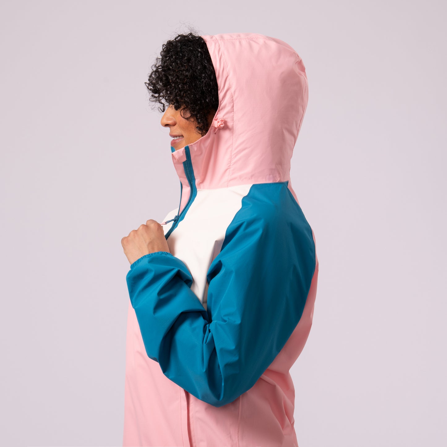 Nomad - Waterproof Half-Zip Jacket - Teal Pink