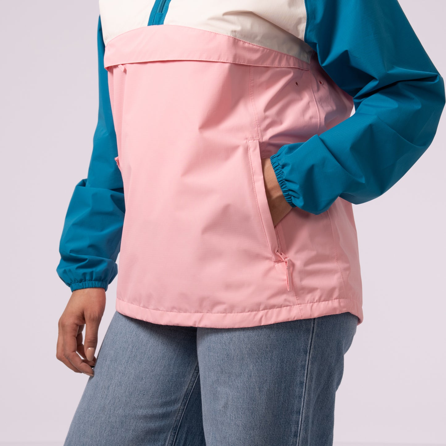 Nomad - Waterproof Half-Zip Jacket - Teal Pink
