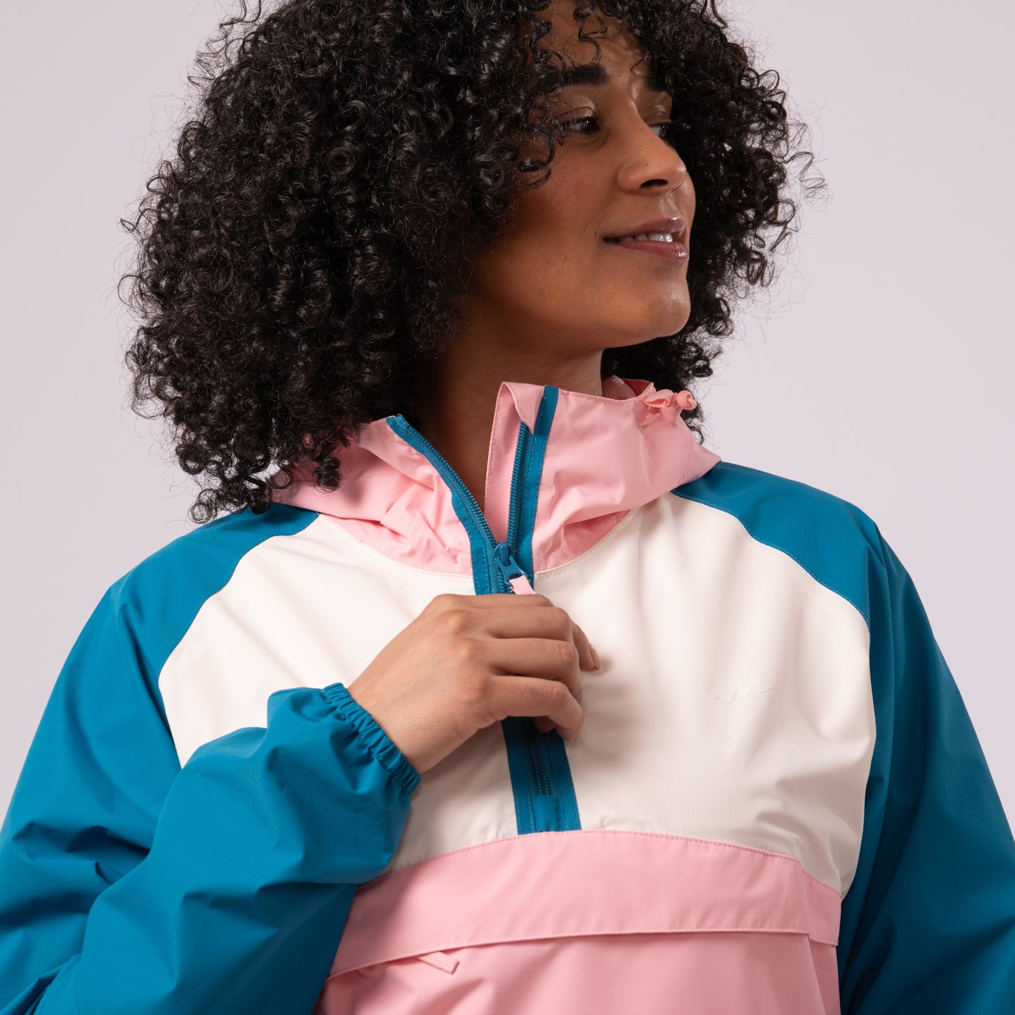 Nomad - Waterproof Half-Zip Jacket - Teal Pink