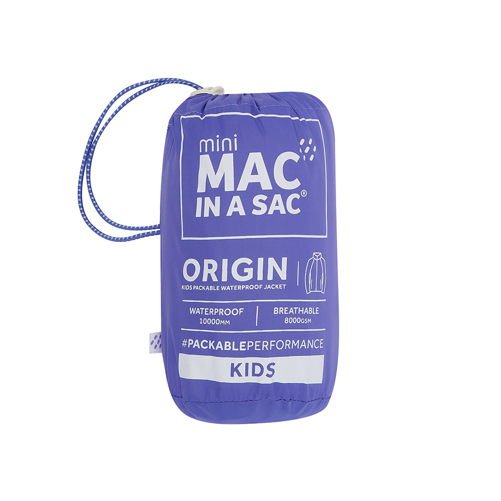 Origin Mini Packable Waterproof Kids Jacket - Ultraviolet
