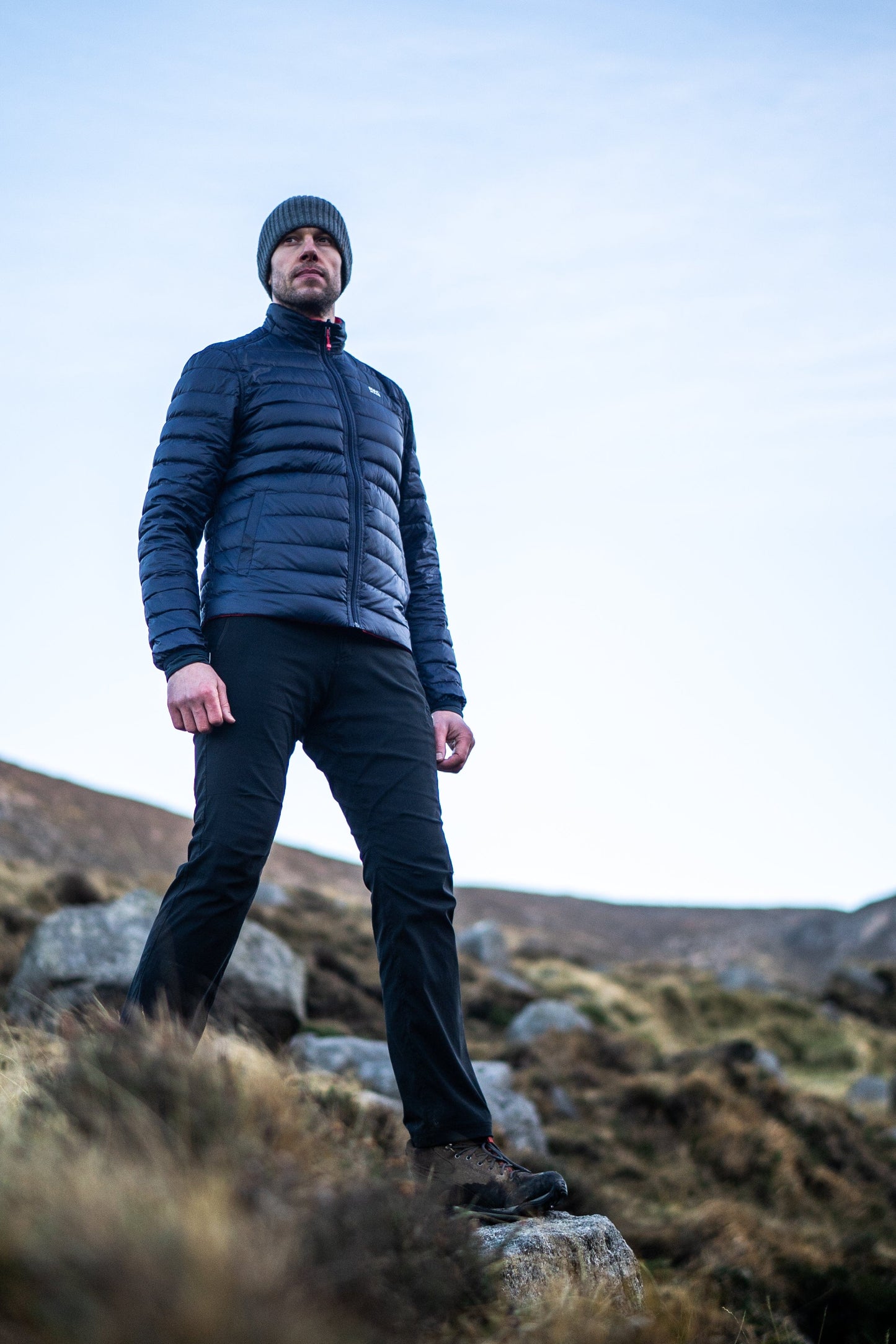 Polar - Packable Men's Down Jacket - Flame Navy