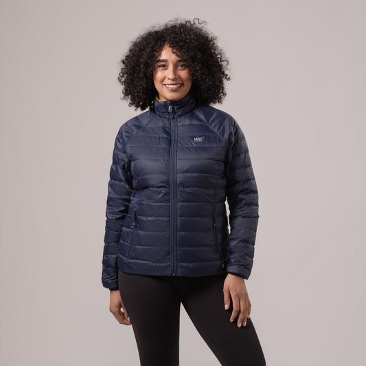 Polar - Packable Women's Down Jacket -  Navy Mustard
