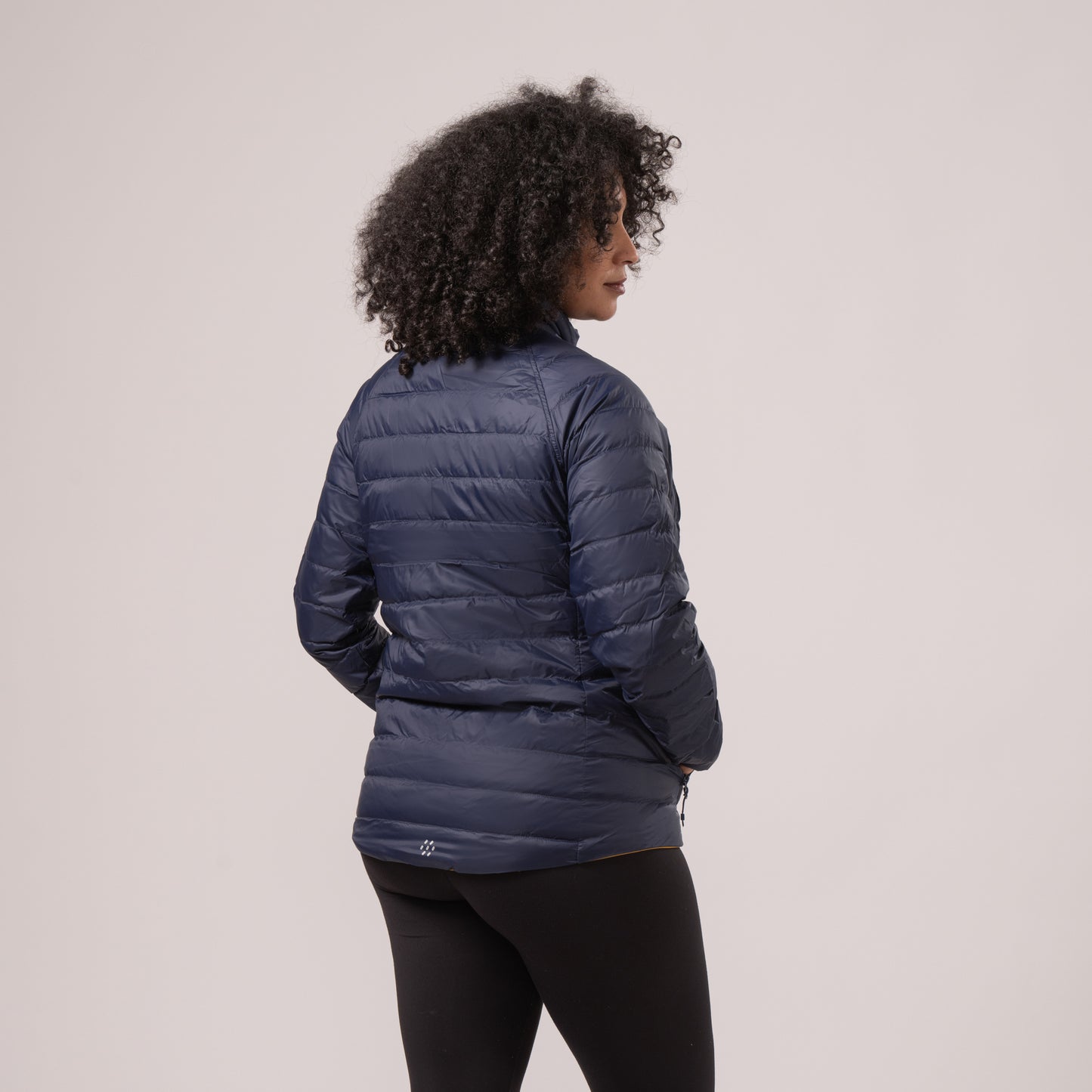 Polar - Packable Women's Down Jacket -  Navy Mustard