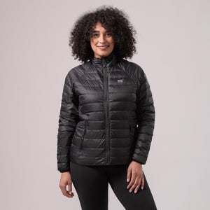 Polar - Packable Women's Down Jacket - Black Grey