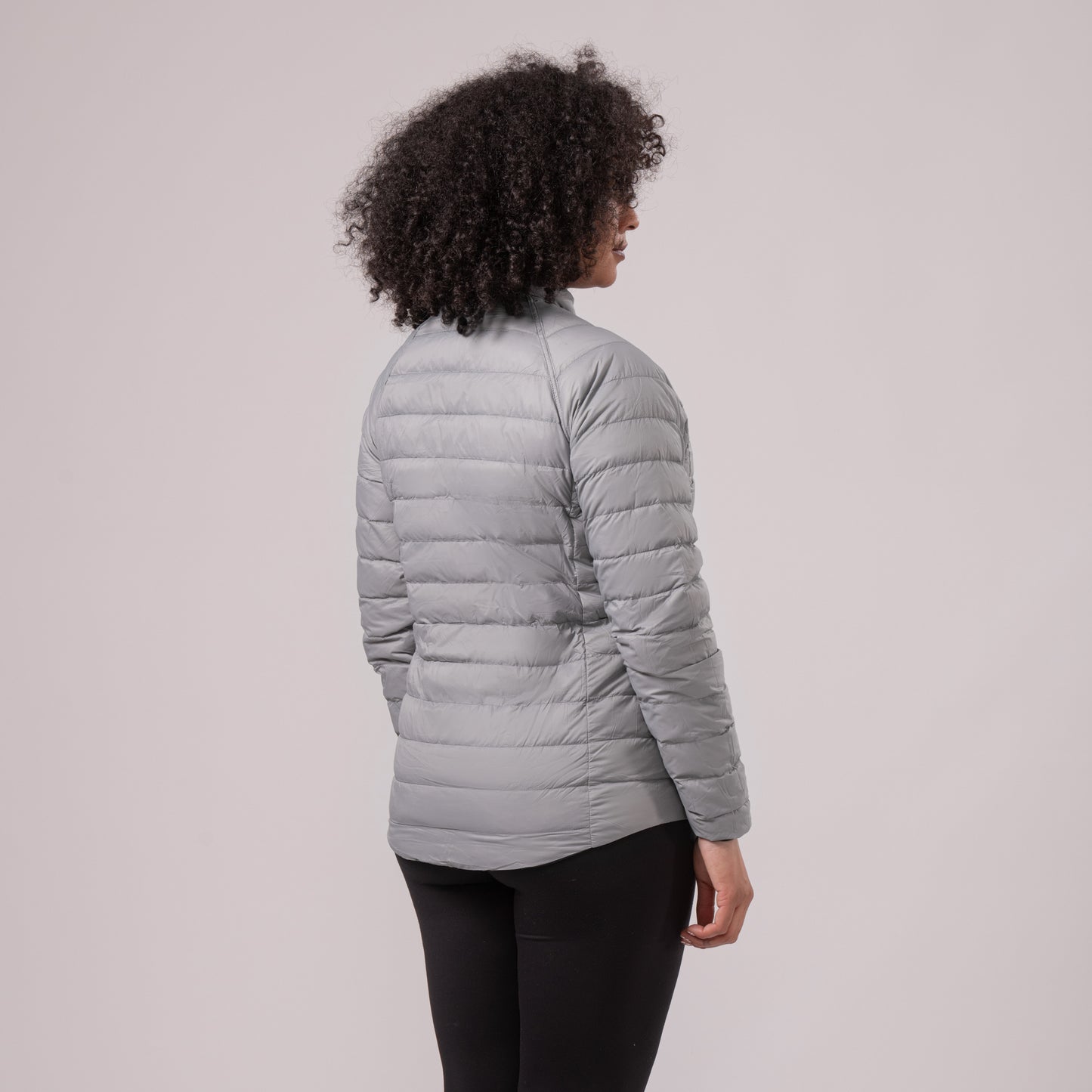 Polar - Packable Women's Down Jacket - Black Grey