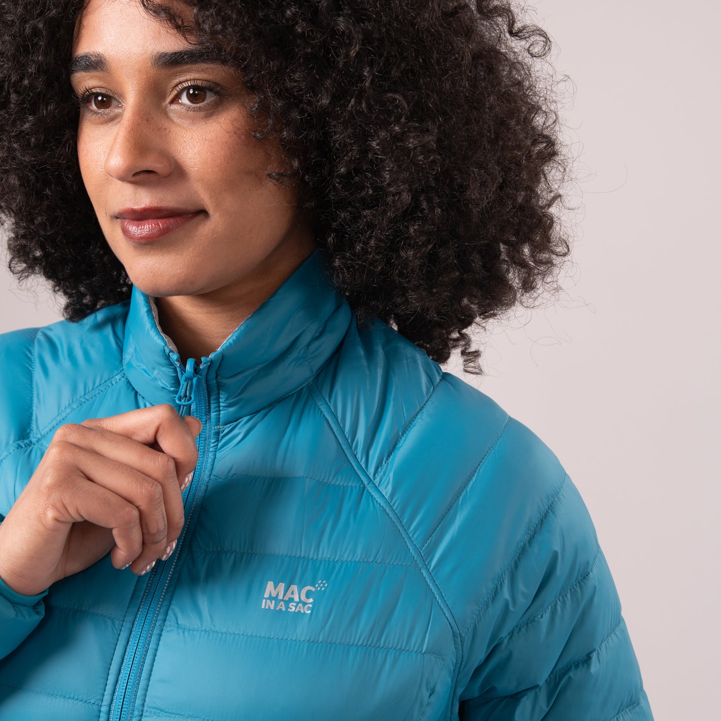 Polar - Packable Women's Down Jacket - Petrol Soft Grey