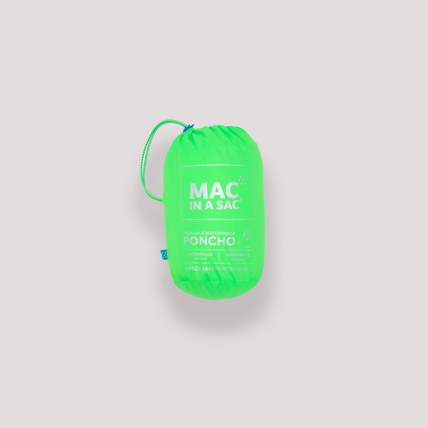 Poncho Packable Waterproof Cape - Neon Green