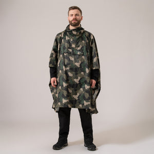 Poncho Packable Waterproof Cape - Green Camo