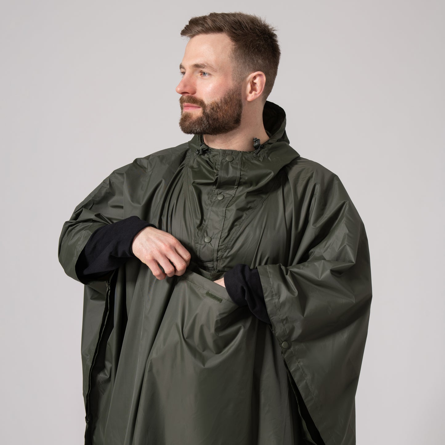 Poncho Packable Waterproof Cape - Khaki