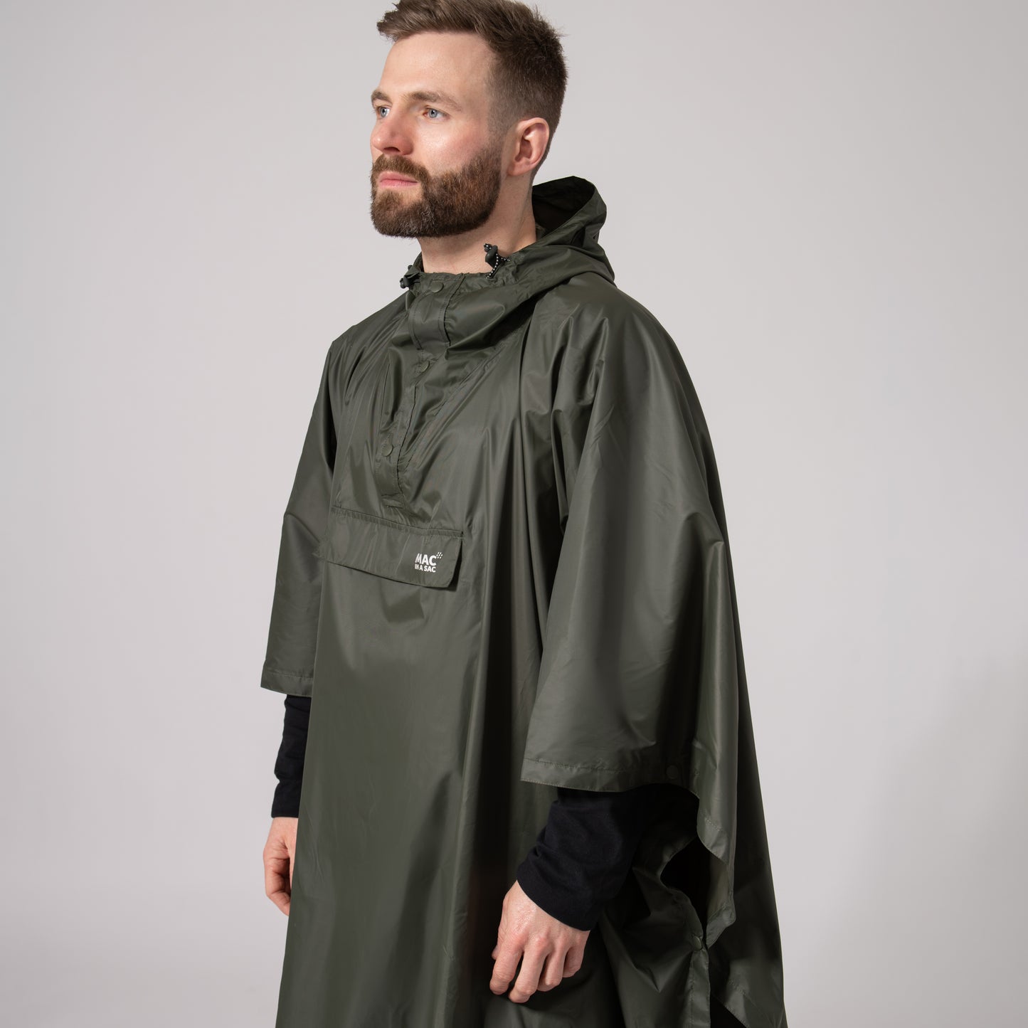 Poncho Packable Waterproof Cape - Khaki