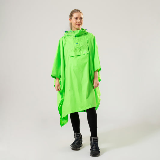 Poncho Packable Waterproof Cape - Neon Green