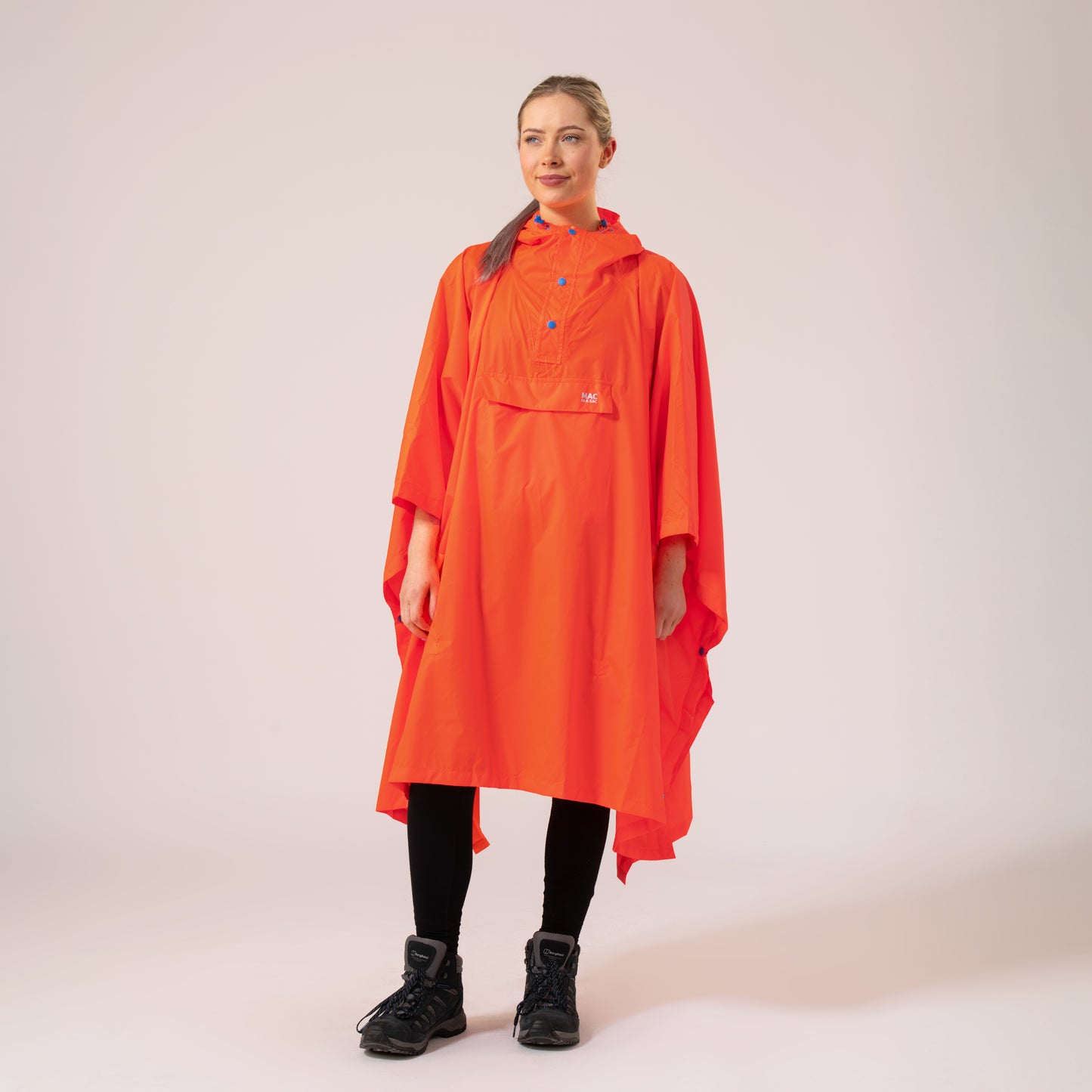 Poncho Packable Waterproof Cape - Neon Orange