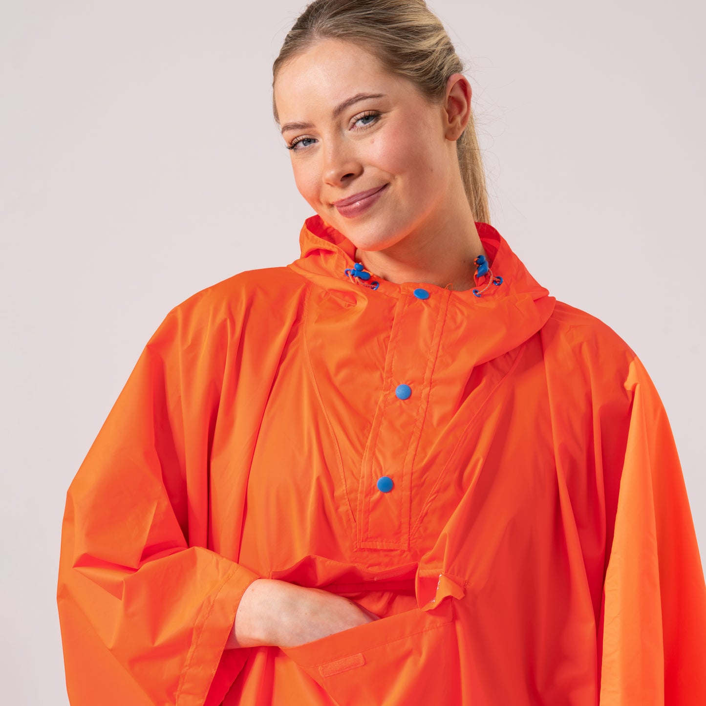 Poncho Packable Waterproof Cape - Neon Orange