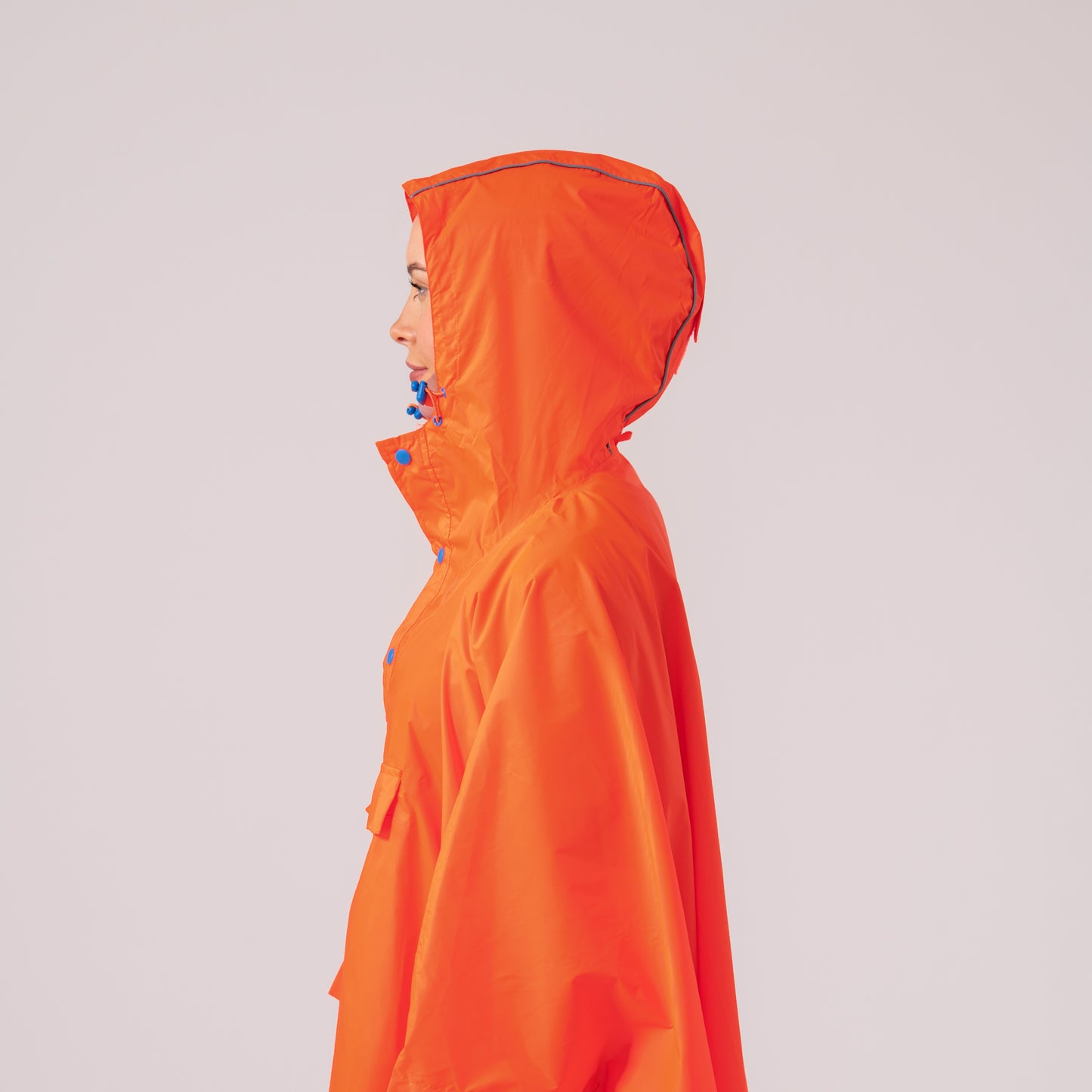 Poncho Packable Waterproof Cape - Neon Orange