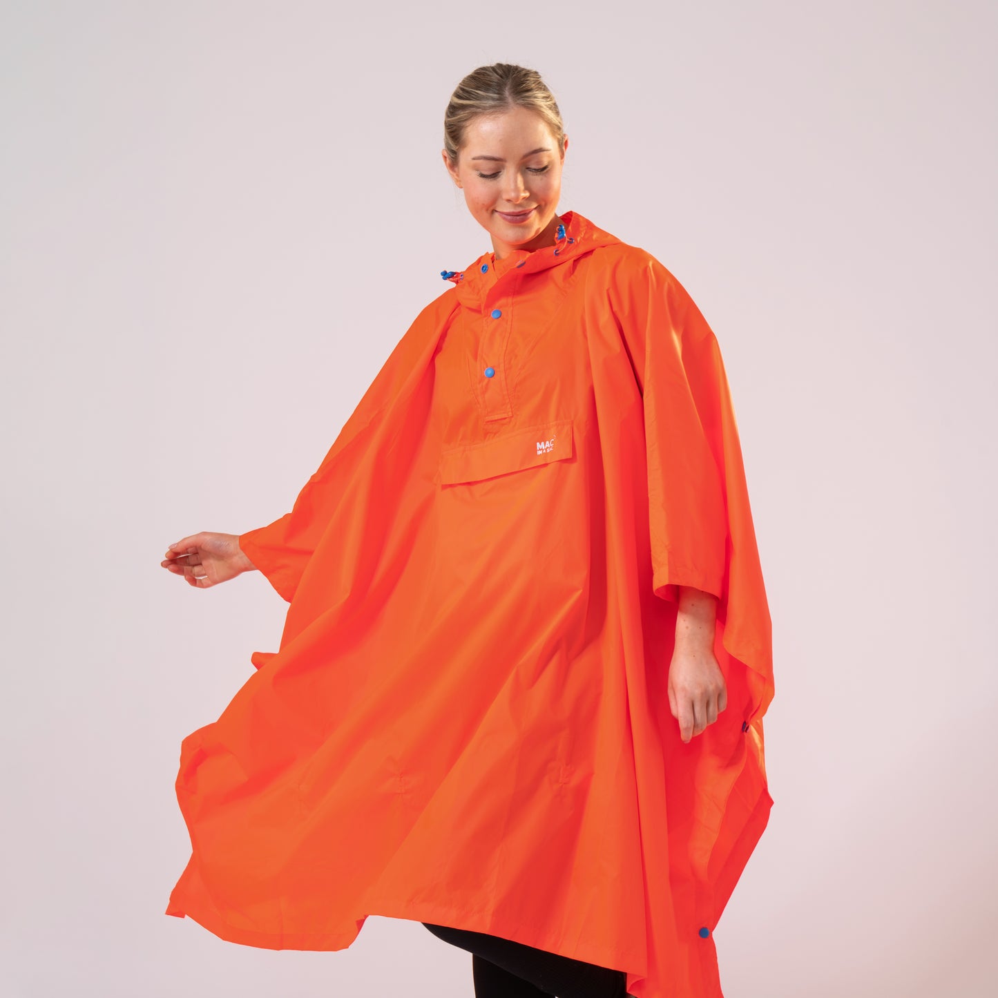 Poncho Packable Waterproof Cape - Neon Orange