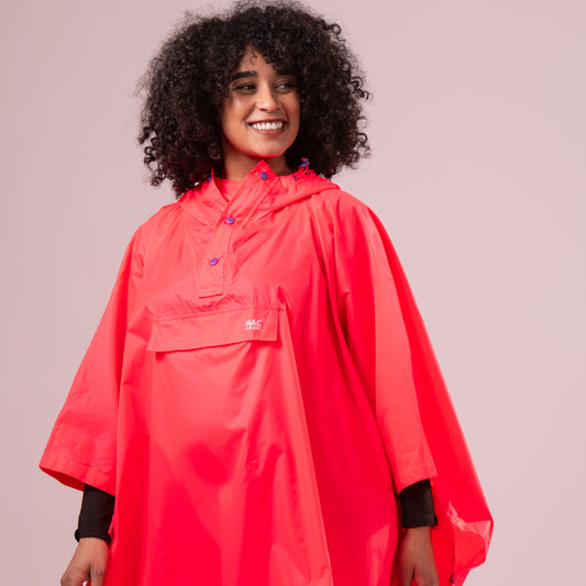 Poncho Packable Waterproof Cape - Neon Watermelon
