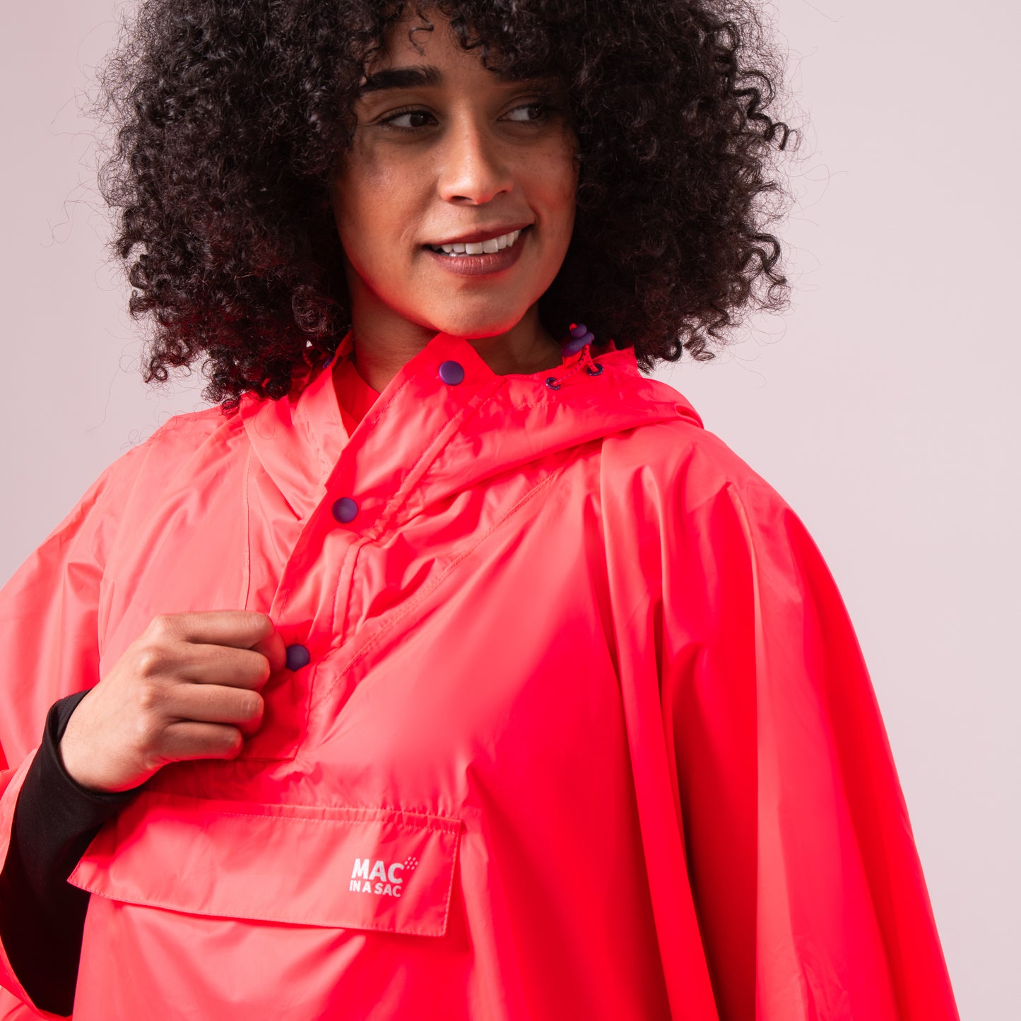 Poncho Packable Waterproof Cape - Neon Watermelon