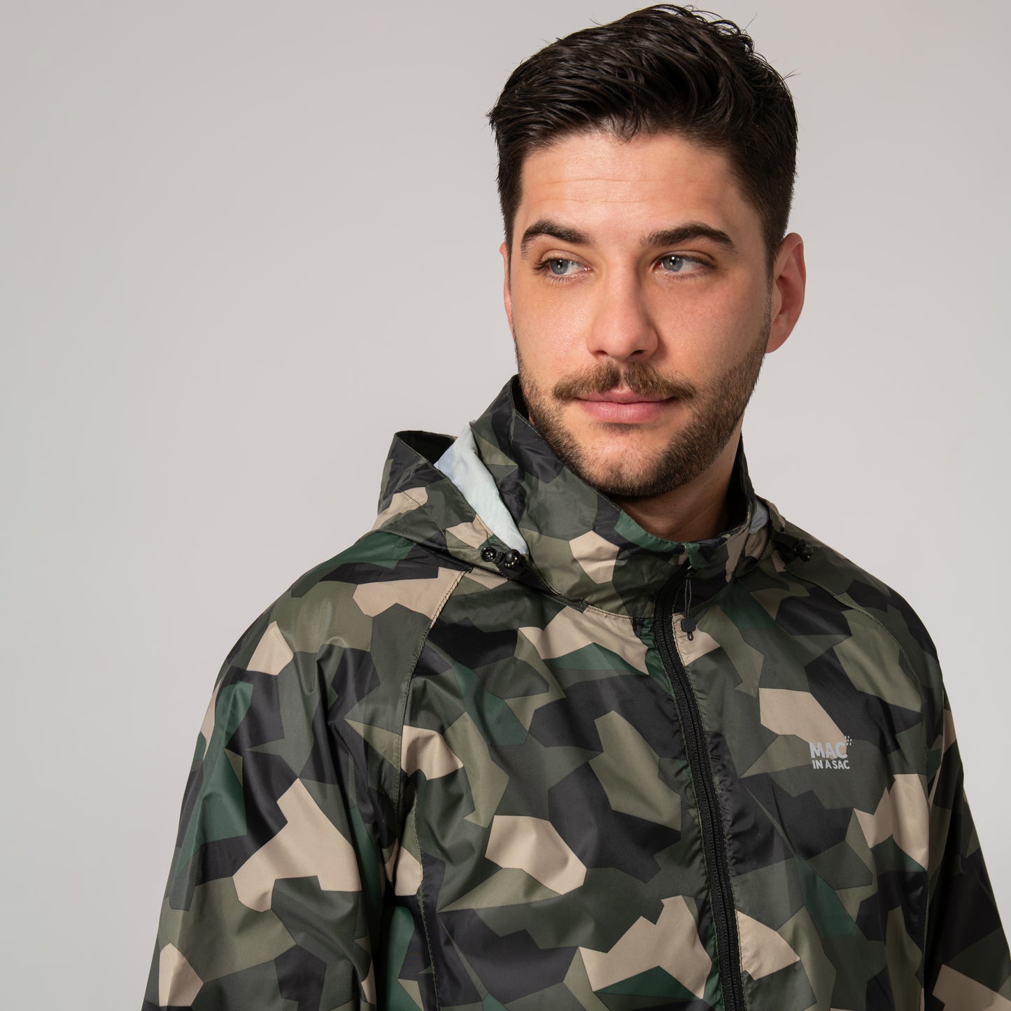Origin Packable Waterproof Jacket - Green Camo