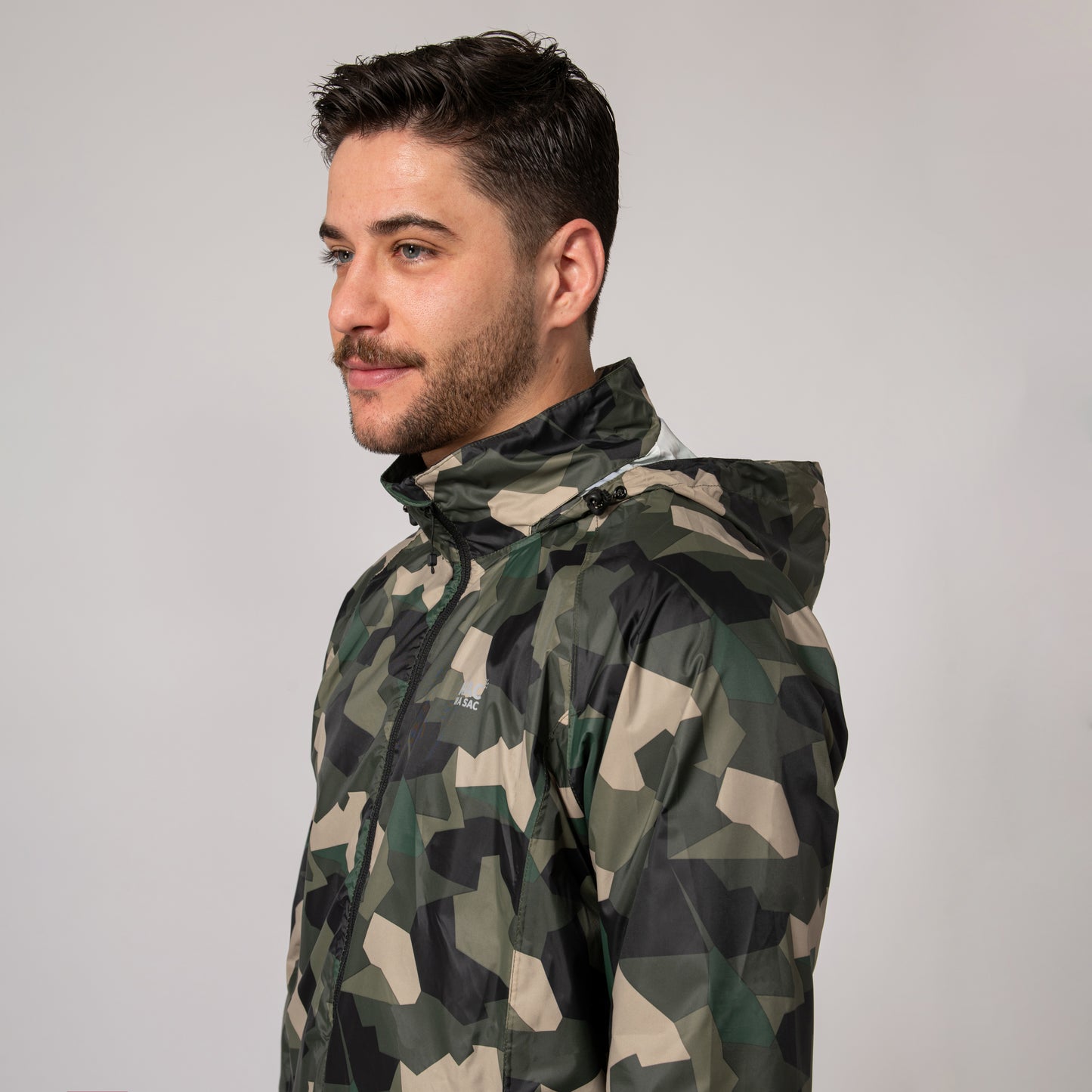 Origin Packable Waterproof Jacket - Green Camo