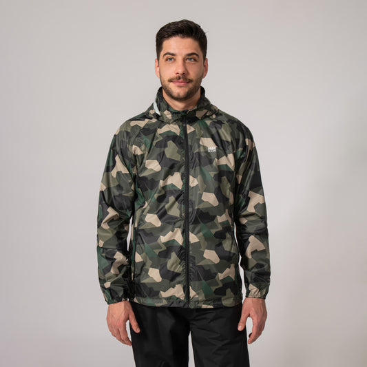 Origin Packable Waterproof Jacket - Green Camo