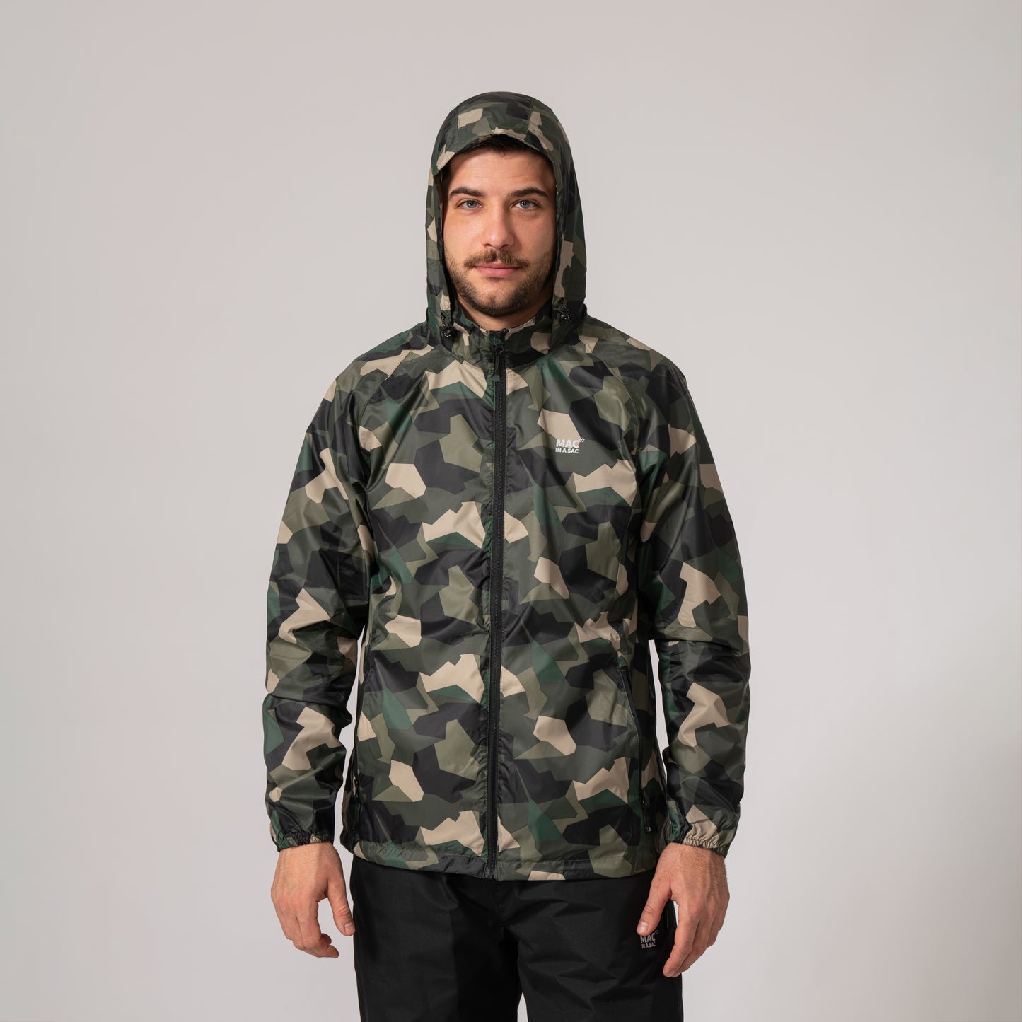 Origin Packable Waterproof Jacket - Green Camo