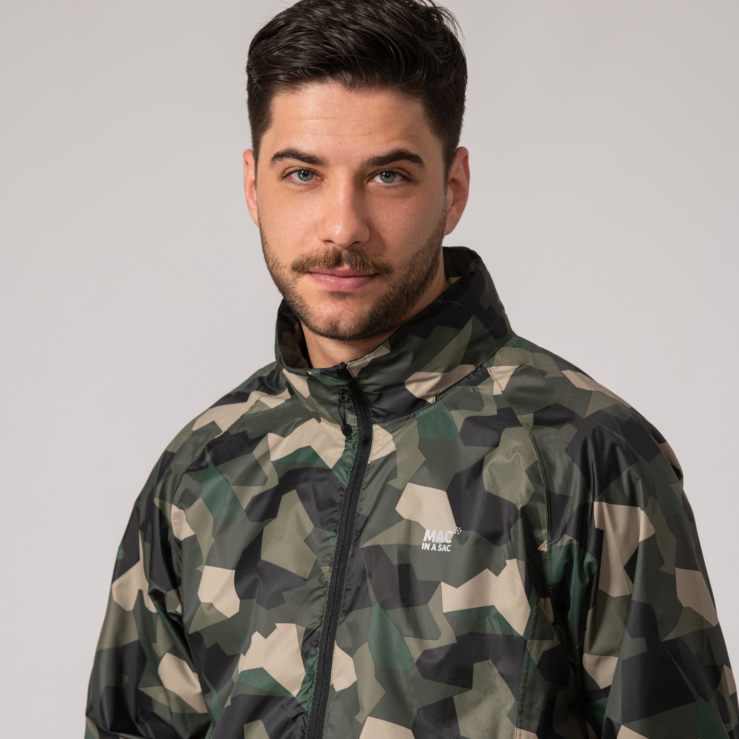 Origin Packable Waterproof Jacket - Green Camo