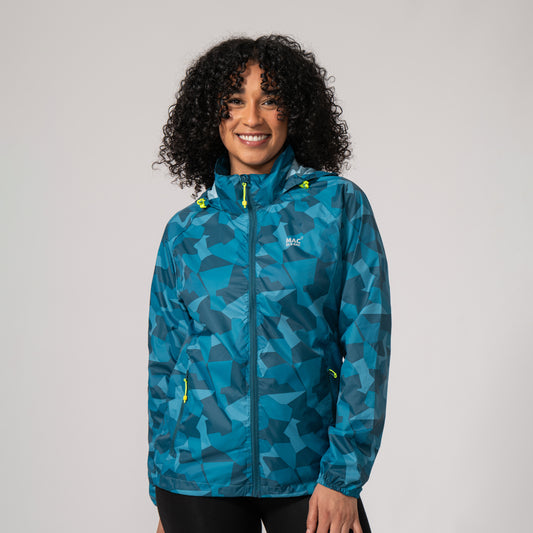 Origin Packable Waterproof Jacket - Teal Camo Tonal Zip