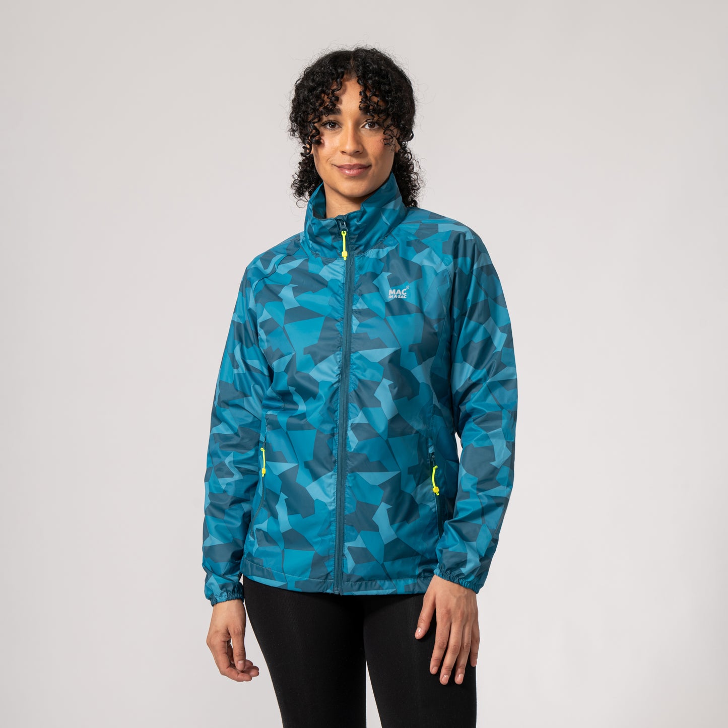 Origin Packable Waterproof Jacket - Teal Camo Tonal Zip
