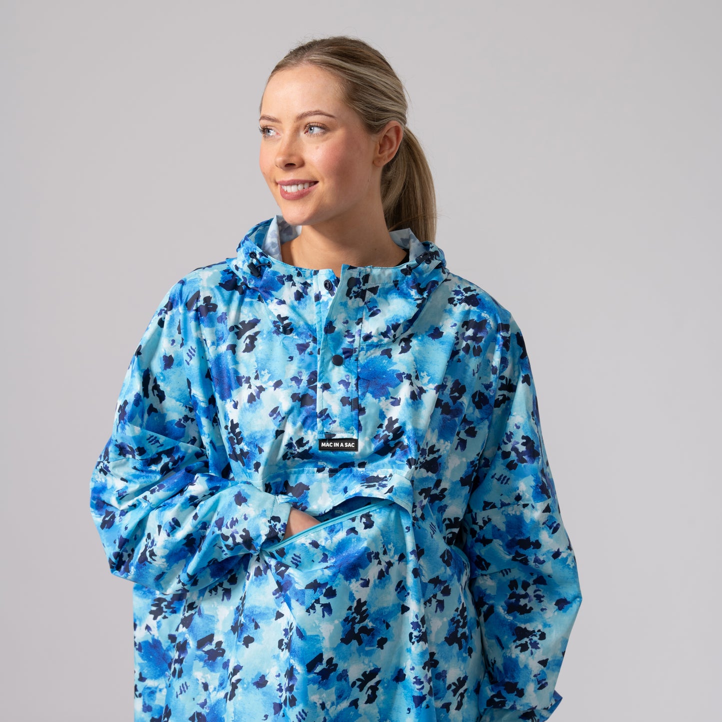 Poncho Packable Waterproof Cape - Blue Daze